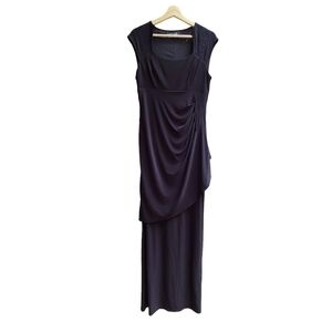 Black Label by Evan-Picone Long Black Dress, Size Small